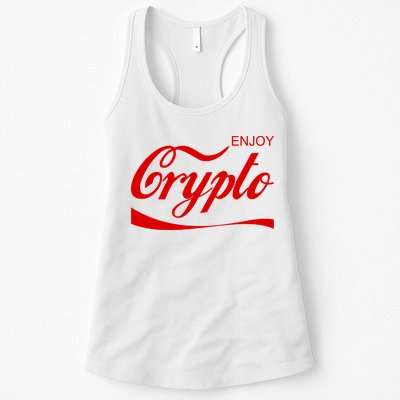 Enjoy Crypto Retro Cryptocurrency Bitcoin Womens Tank Top