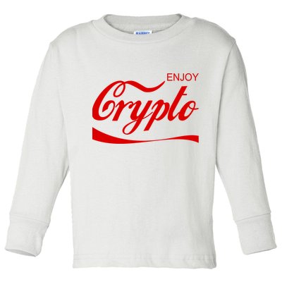 Enjoy Crypto Retro Cryptocurrency Bitcoin Toddler Long Sleeve Shirt