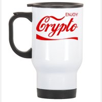 Enjoy Crypto Retro Cryptocurrency Bitcoin Stainless Steel Travel Mug