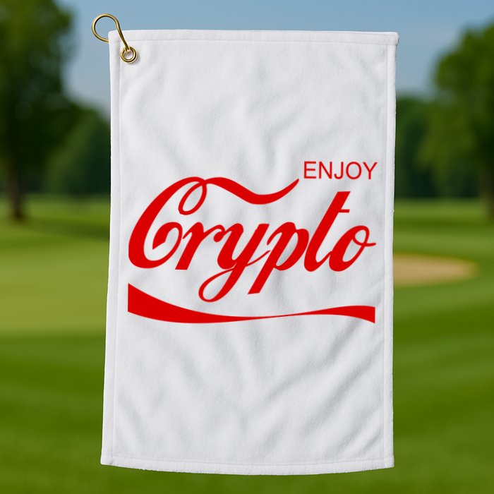 Enjoy Crypto Retro Cryptocurrency Bitcoin Golf Towel