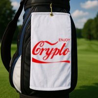 Enjoy Crypto Retro Cryptocurrency Bitcoin Golf Towel