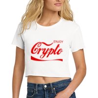 Enjoy Crypto Retro Cryptocurrency Bitcoin Crop Top