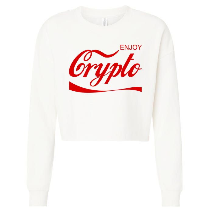 Enjoy Crypto Retro Cryptocurrency Bitcoin Cropped Pullover Crew