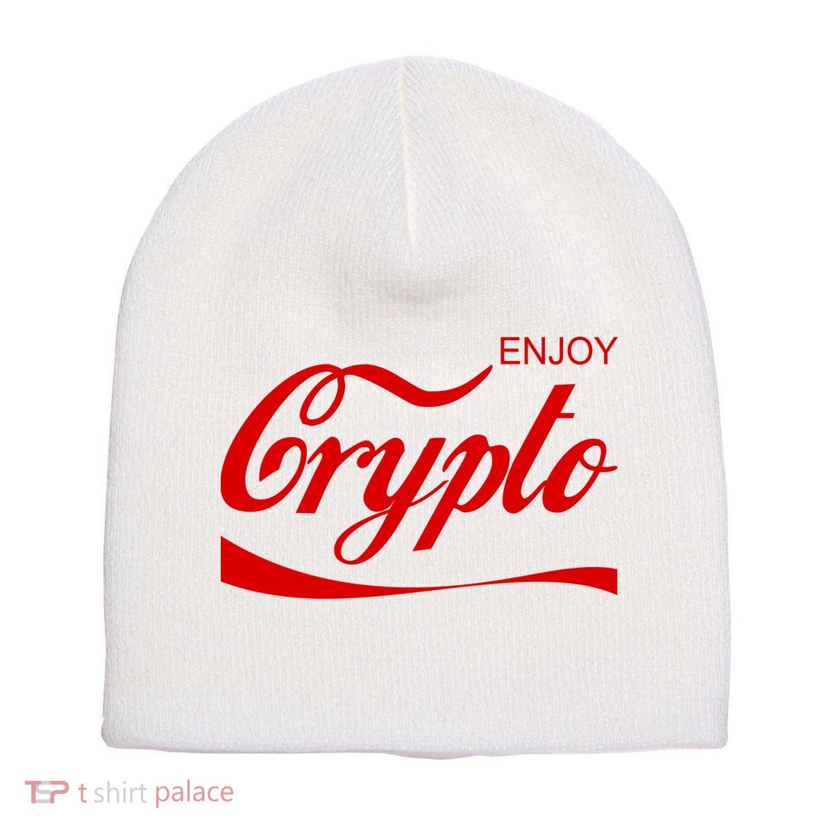Enjoy Crypto Retro Cryptocurrency Bitcoin Short Acrylic Beanie