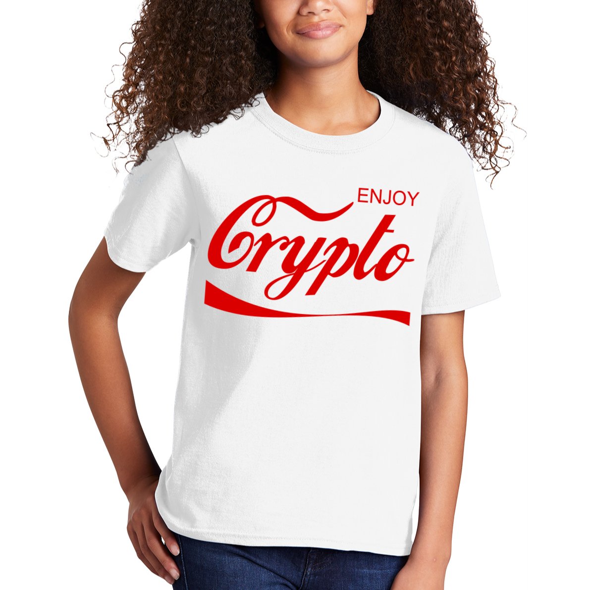 Enjoy Crypto Retro Cryptocurrency Bitcoin Kids T-Shirt