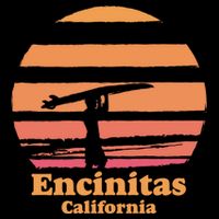 Encinitas California Retro Surf Vintage Surfing Sun 70's Gift Bucket Hat