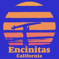 Encinitas California Retro Surf Vintage Surfing Sun 70's Gift Hoodie