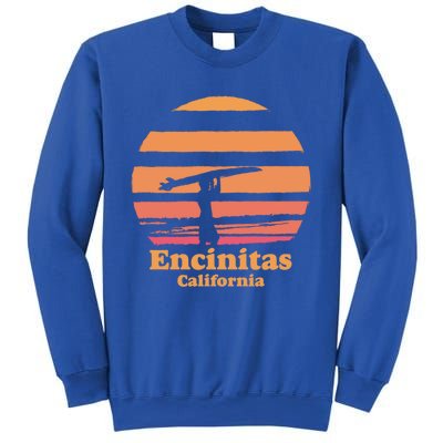 Encinitas California Retro Surf Vintage Surfing Sun 70's Gift Sweatshirt