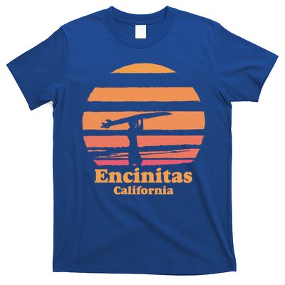 Encinitas California Retro Surf Vintage Surfing Sun 70's Gift T-Shirt