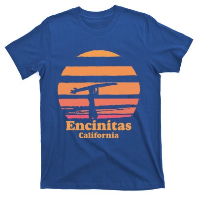 Encinitas California Retro Surf Vintage Surfing Sun 70's Gift T-Shirt