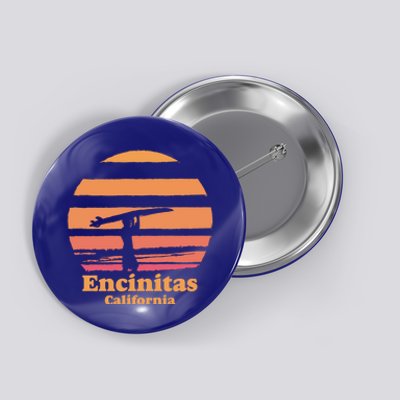 Encinitas California Retro Surf Vintage Surfing Sun 70's Gift Button