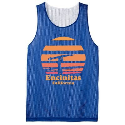 Encinitas California Retro Surf Vintage Surfing Sun 70's Gift Mesh Reversible Basketball Jersey Tank