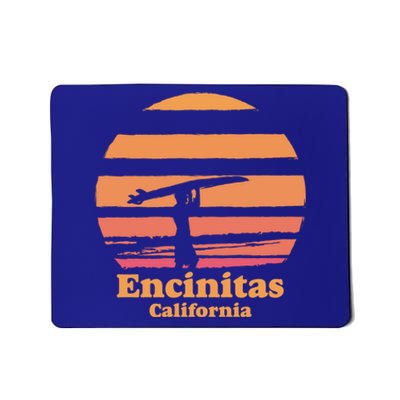 Encinitas California Retro Surf Vintage Surfing Sun 70's Gift Mousepad