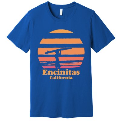 Encinitas California Retro Surf Vintage Surfing Sun 70's Gift Premium T-Shirt