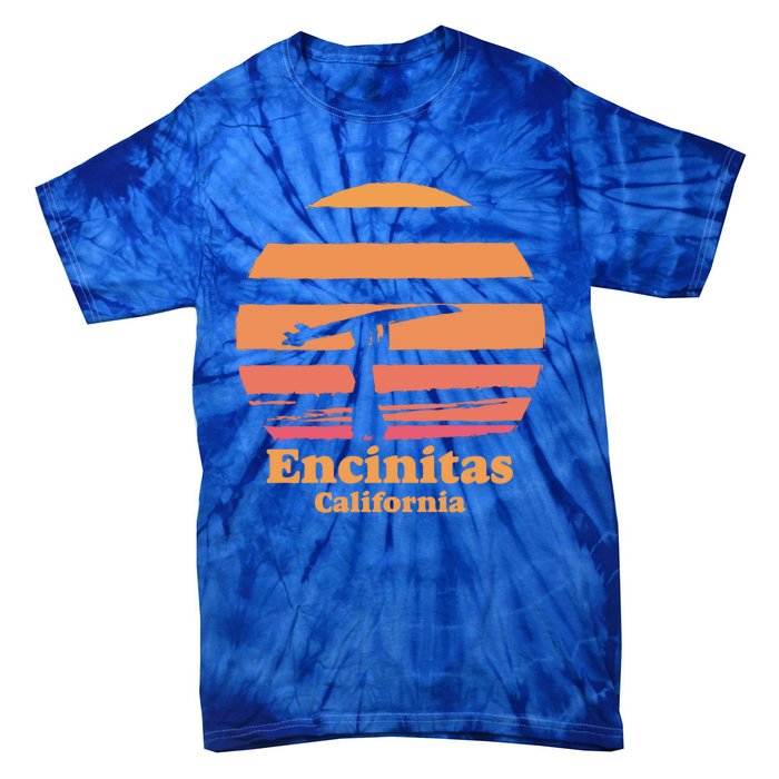 Encinitas California Retro Surf Vintage Surfing Sun 70's Gift Tie-Dye T-Shirt