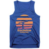 Encinitas California Retro Surf Vintage Surfing Sun 70's Gift Tank Top