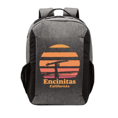 Encinitas California Retro Surf Vintage Surfing Sun 70's Gift Vector Backpack