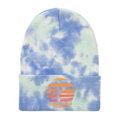 Encinitas California Retro Surf Vintage Surfing Sun 70's Gift Tie Dye 12in Knit Beanie