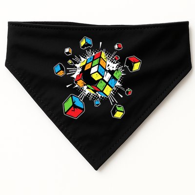 Exploding Cube Speed Cubing Puzzle Master USA-Made Doggie Bandana
