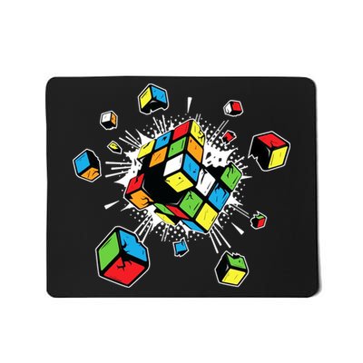 Exploding Cube Speed Cubing Puzzle Master Mousepad