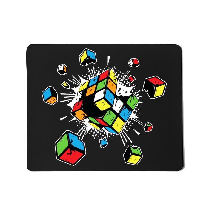 Exploding Cube Speed Cubing Puzzle Master Mousepad