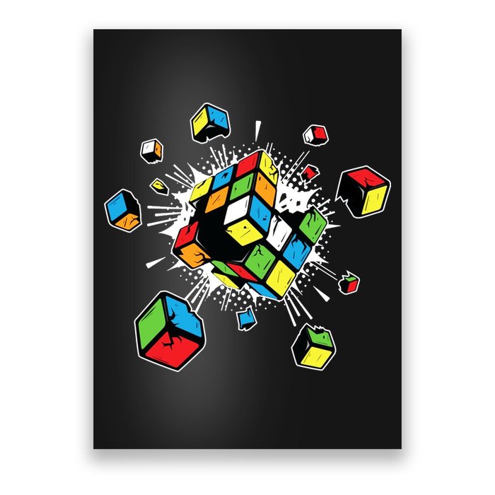 Exploding Cube Speed Cubing Puzzle Master Poster