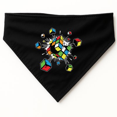 Exploding Cube Speed Cubing Puzzle Master Gift USA-Made Doggie Bandana