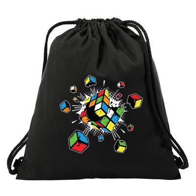 Exploding Cube Speed Cubing Puzzle Master Gift Drawstring Bag