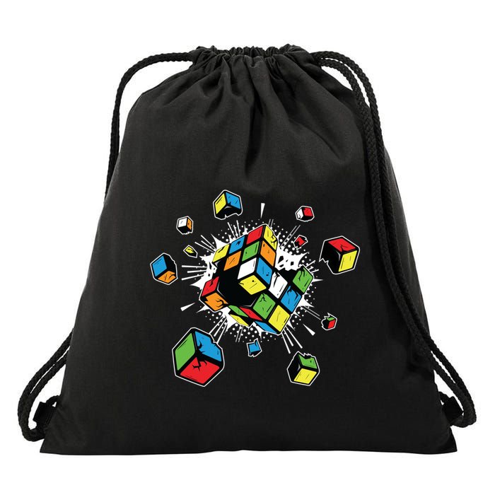 Exploding Cube Speed Cubing Puzzle Master Gift Drawstring Bag