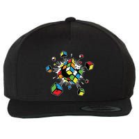 Exploding Cube Speed Cubing Puzzle Master Gift Wool Snapback Cap