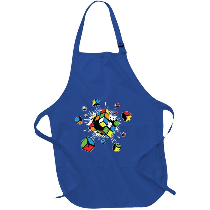 Exploding Cube Speed Cubing Puzzle Master Gift Full-Length Apron With Pockets