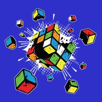 Exploding Cube Speed Cubing Puzzle Master Gift Full-Length Apron With Pockets