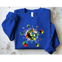 Exploding Cube Speed Cubing Puzzle Master Gift Sweatshirt