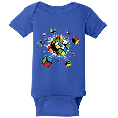 Exploding Cube Speed Cubing Puzzle Master Gift Baby Bodysuit