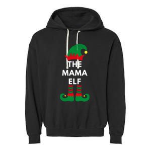 Elves Christmas Santa The Mama Elf Matching Family Gift Garment-Dyed Fleece Hoodie