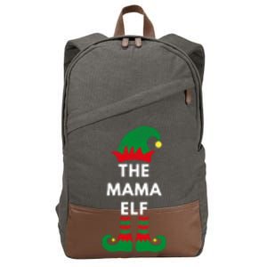 Elves Christmas Santa The Mama Elf Matching Family Gift Cotton Canvas Backpack