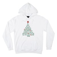 Elegant Christmas Songs As Tree And Poinsettia Topper Hoodie