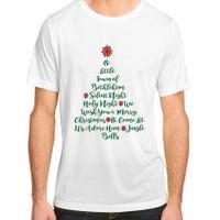 Elegant Christmas Songs As Tree And Poinsettia Topper Adult ChromaSoft Performance T-Shirt