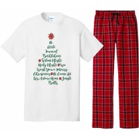 Elegant Christmas Songs As Tree And Poinsettia Topper Pajama Set