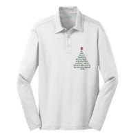 Elegant Christmas Songs As Tree And Poinsettia Topper Silk Touch Performance Long Sleeve Polo