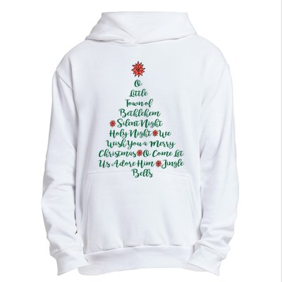 Elegant Christmas Songs As Tree And Poinsettia Topper Urban Pullover Hoodie