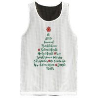 Elegant Christmas Songs As Tree And Poinsettia Topper Mesh Reversible Basketball Jersey Tank