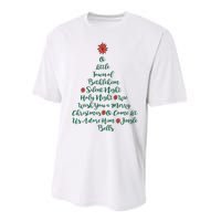 Elegant Christmas Songs As Tree And Poinsettia Topper Performance Sprint T-Shirt