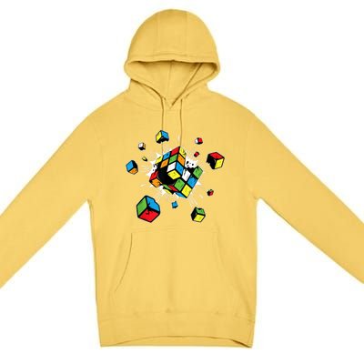 Exploding Cube Speed Cubing Puzzle Master Premium Pullover Hoodie