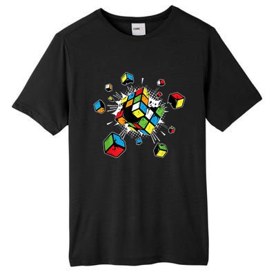 Exploding Cube Speed Cubing Puzzle Master Tall Fusion ChromaSoft Performance T-Shirt