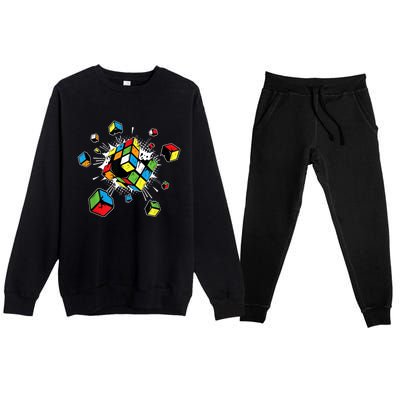 Exploding Cube Speed Cubing Puzzle Master Premium Crewneck Sweatsuit Set