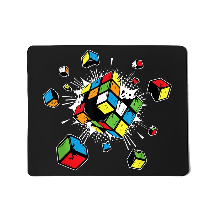 Exploding Cube Speed Cubing Puzzle Master Mousepad