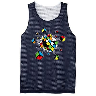 Exploding Cube Speed Cubing Puzzle Master Mesh Reversible Basketball Jersey Tank