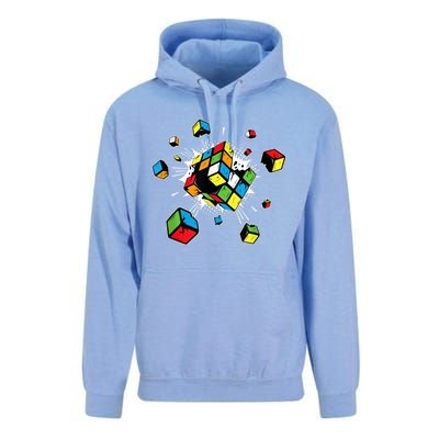 Exploding Cube Speed Cubing Puzzle Master Unisex Surf Hoodie