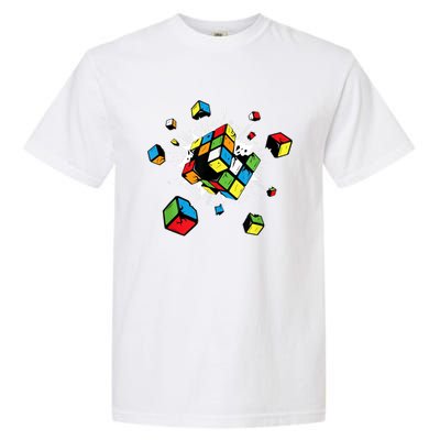 Exploding Cube Speed Cubing Puzzle Master Garment-Dyed Heavyweight T-Shirt